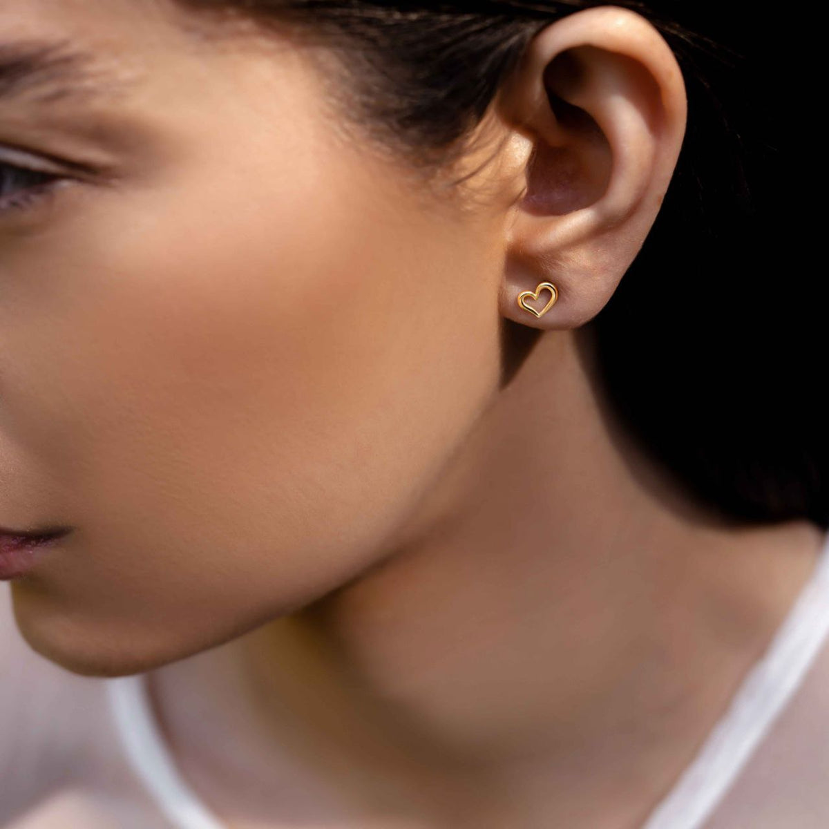 Twisted Heart Studs – Tille Gold Gallery