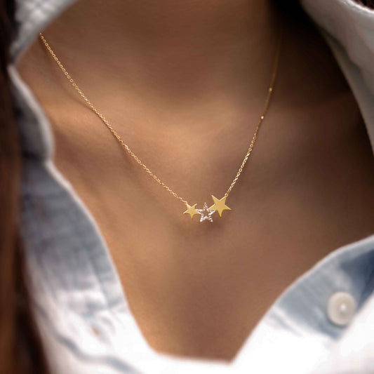 Triple Star Necklace