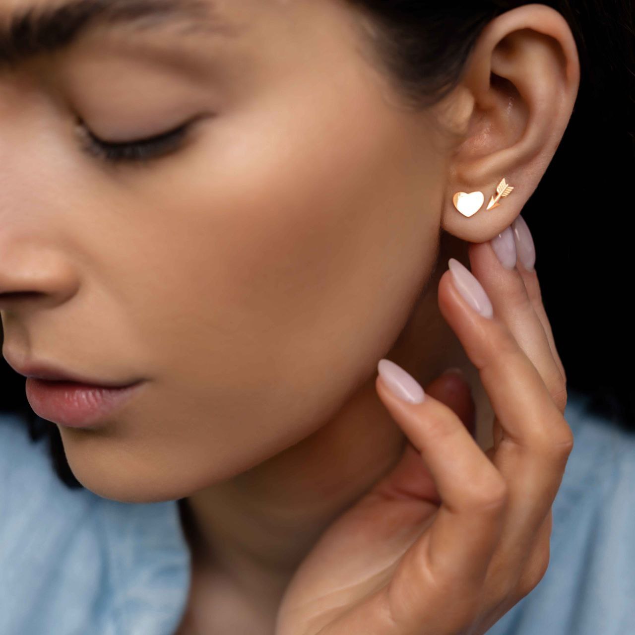 Heart & Arrow Studs