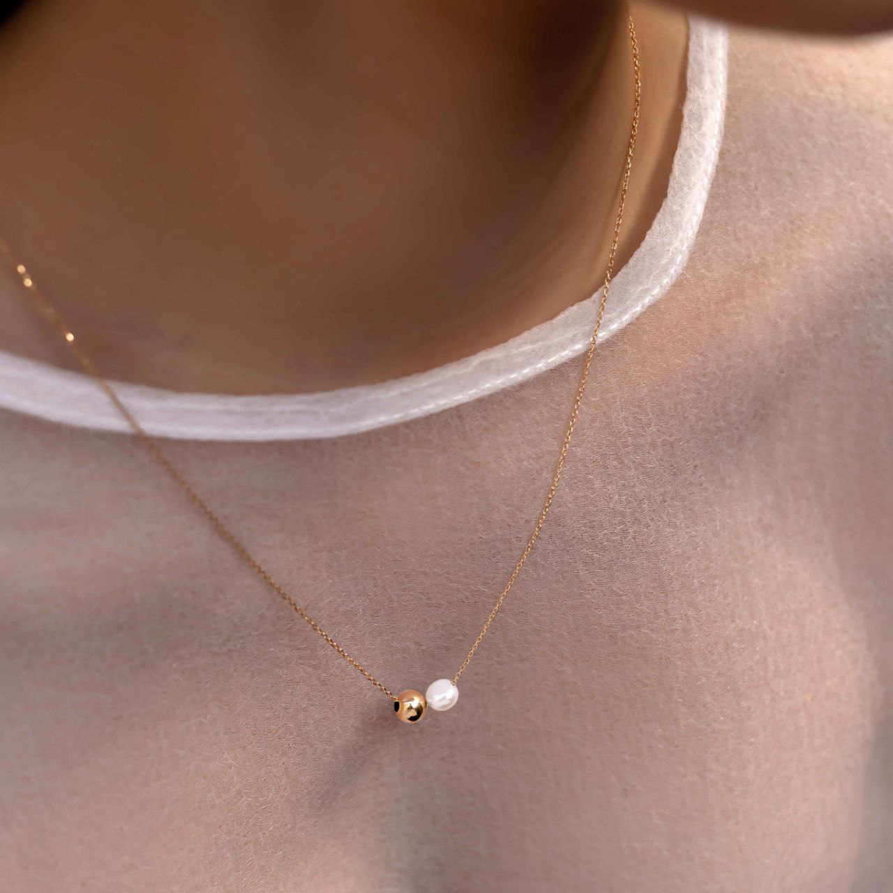 Sphere Pearl Necklace
