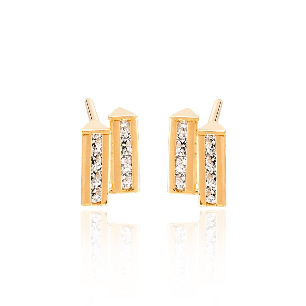 Sparkling Double Bar Studs