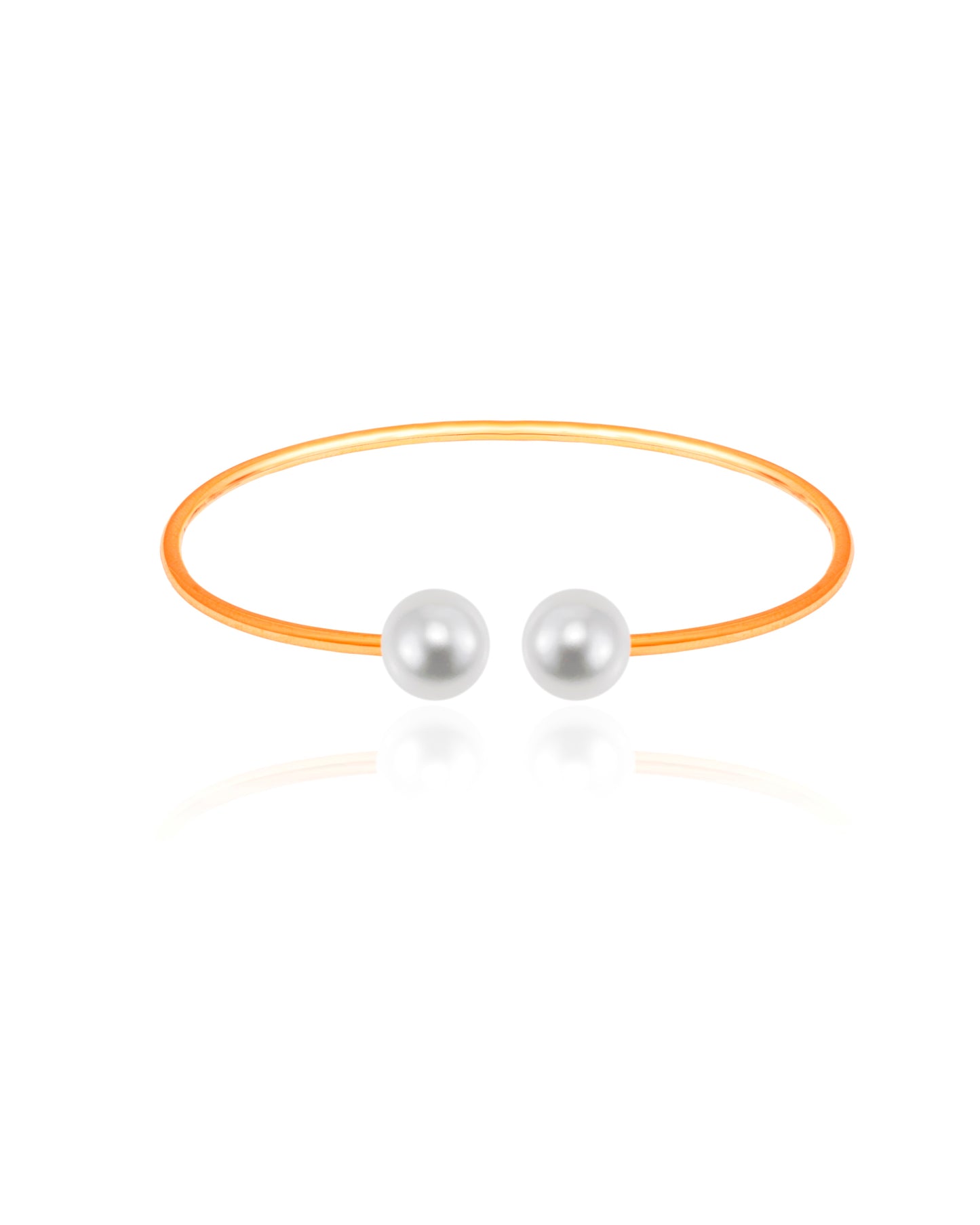 Double Pearl Open Bangle