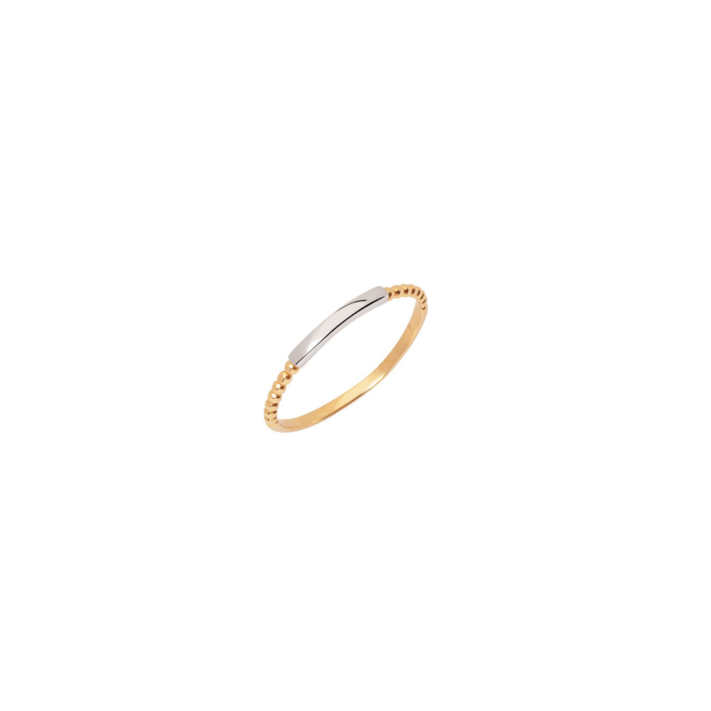 White Semi Beaded Ring